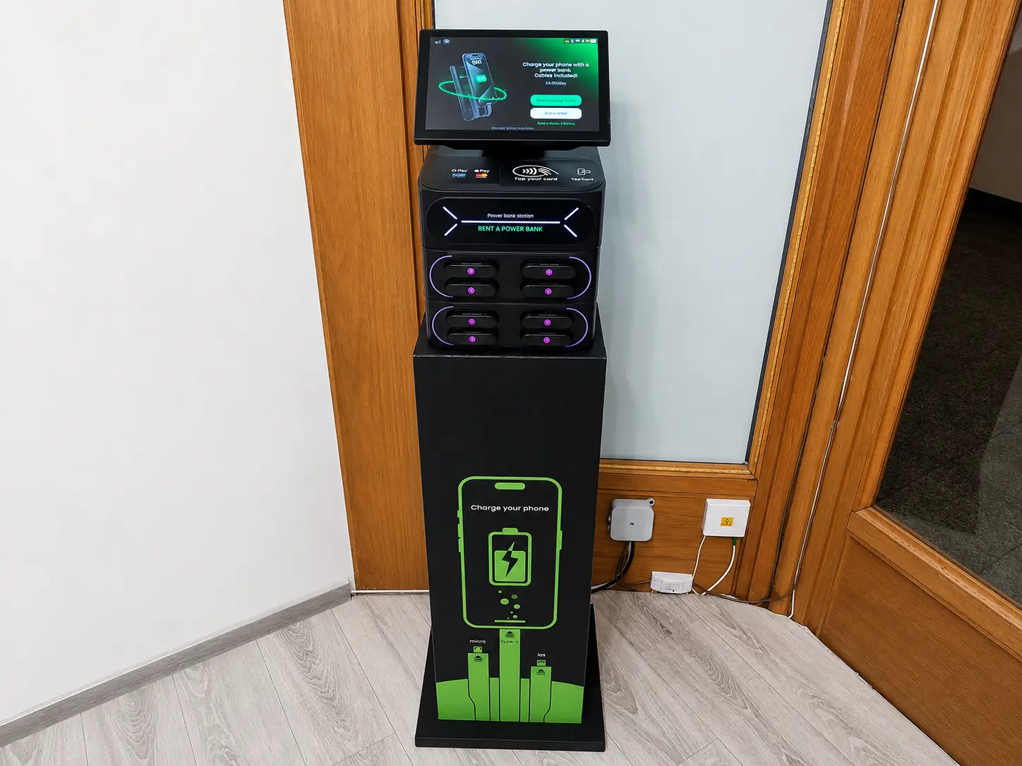 Self-service power bank rental machine in Kraków