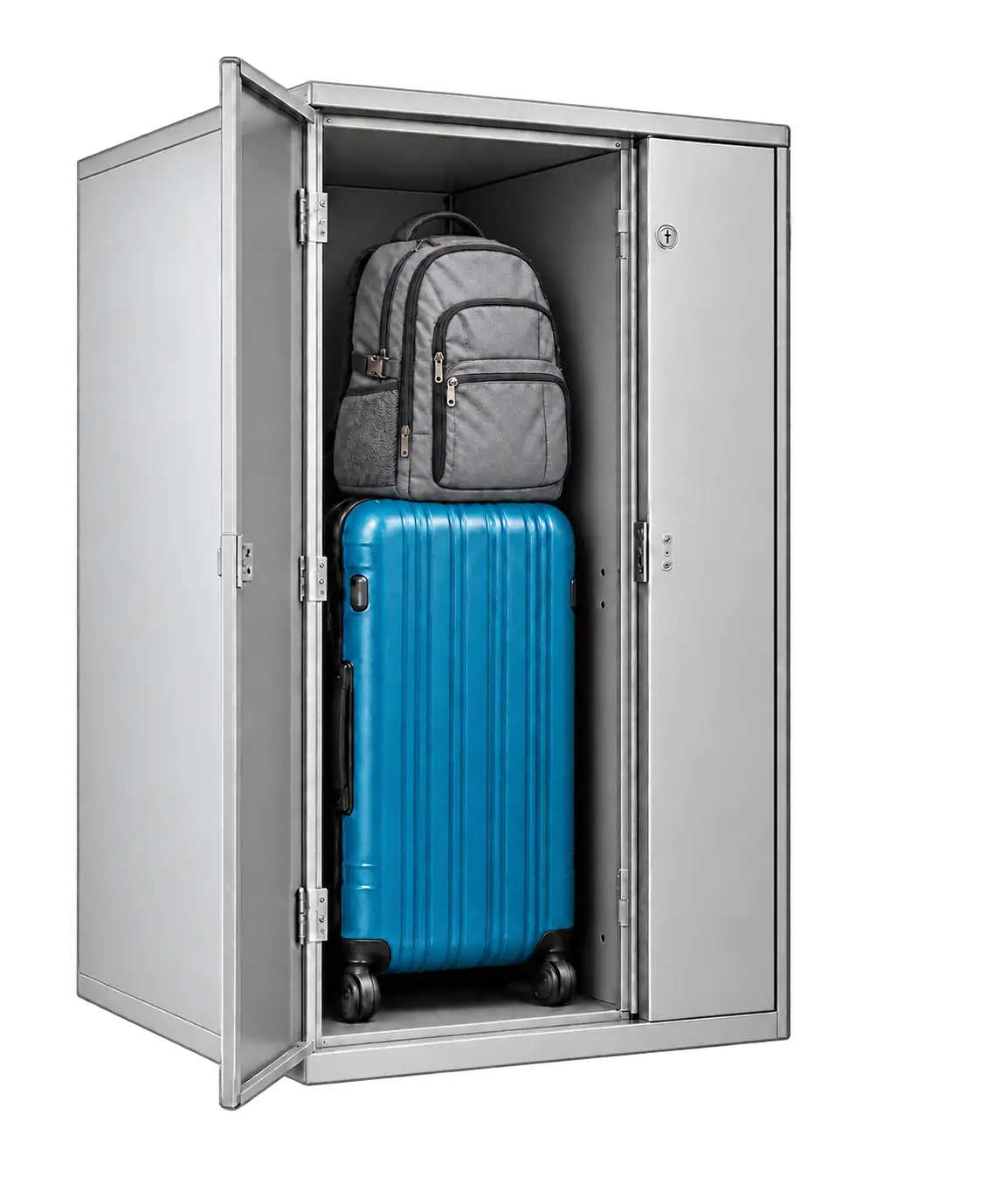 locker L suitcase gray backpack v2